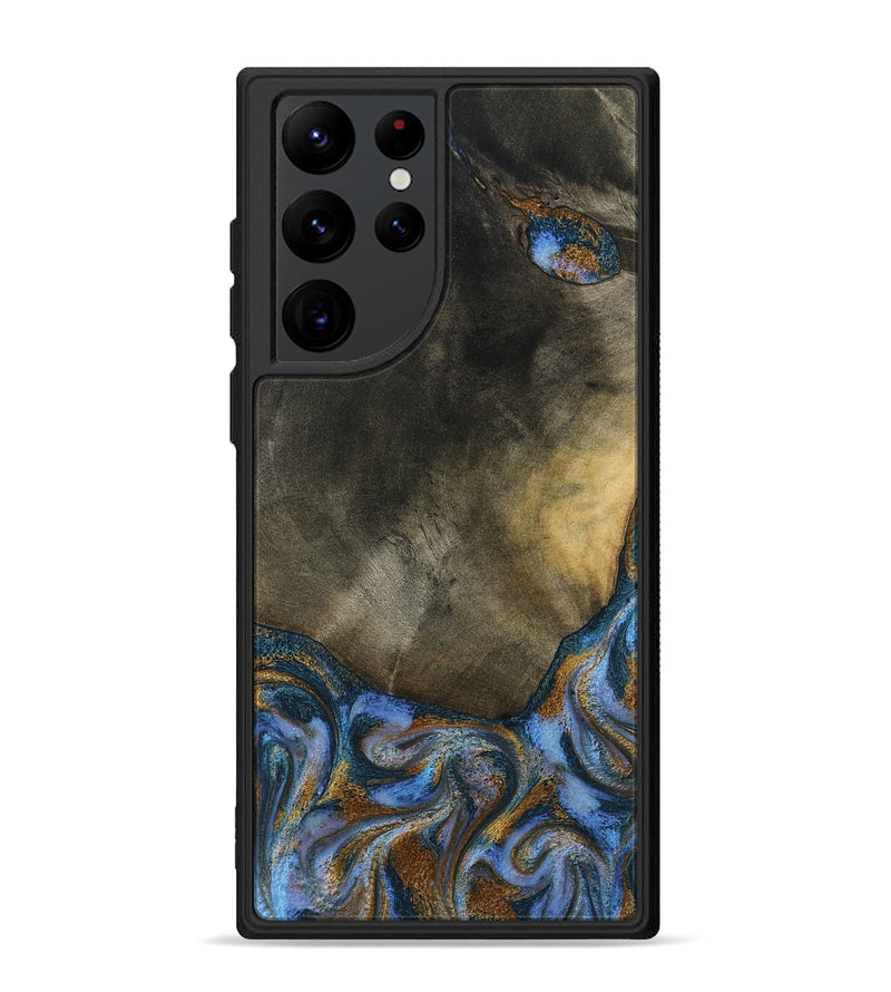 Galaxy S22 Ultra Wood Phone Case - Stephen (Teal & Gold, 794138)