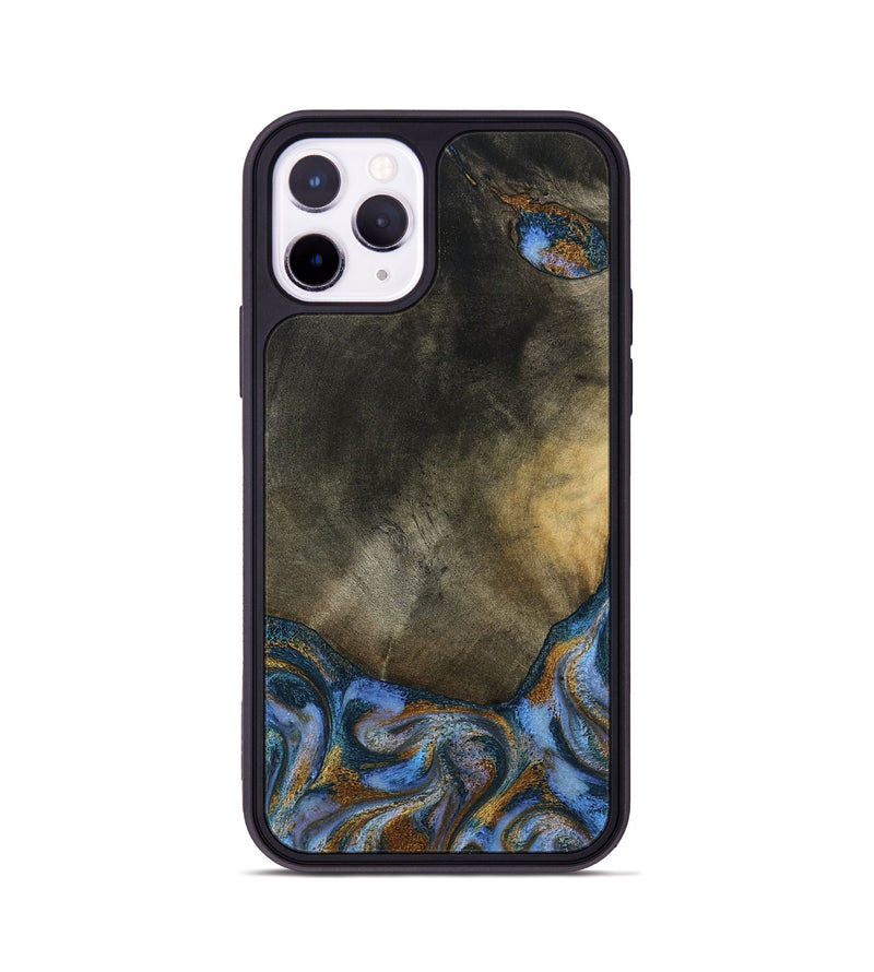 iPhone 11 Pro Wood Phone Case - Stephen (Teal & Gold, 794138)