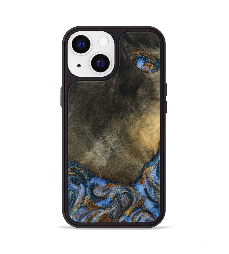 iPhone 13 Wood Phone Case - Stephen (Teal & Gold, 794138)