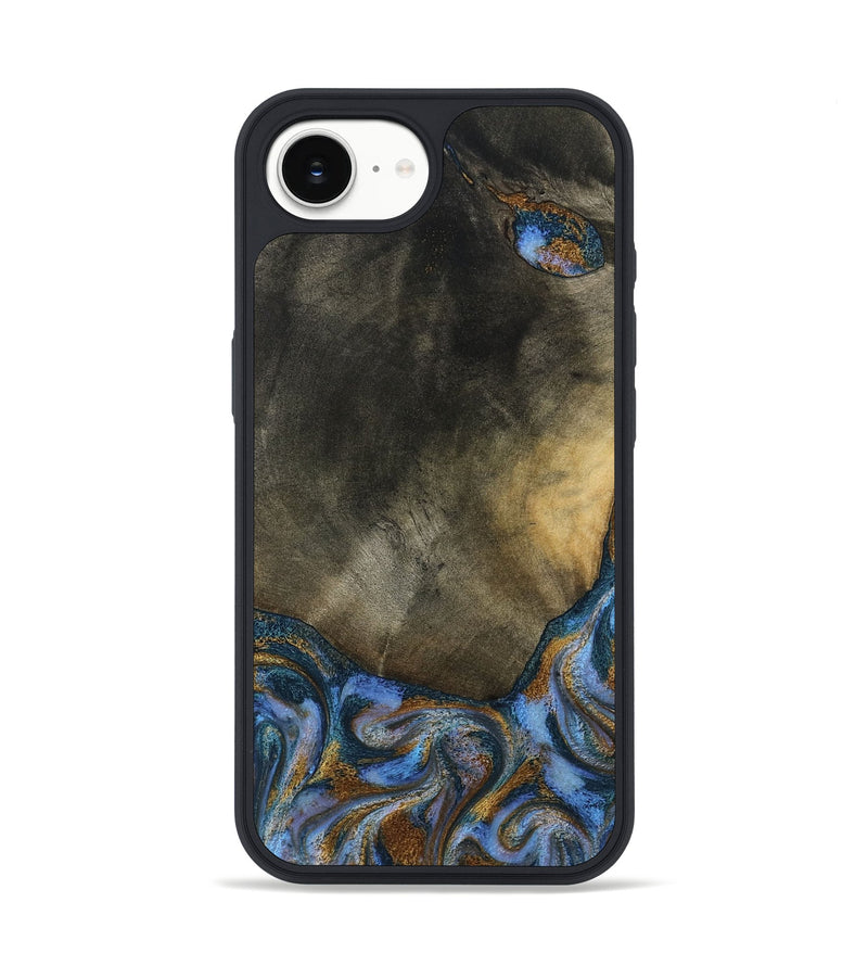 iPhone 16e Wood Phone Case - Stephen (Teal & Gold, 794138)