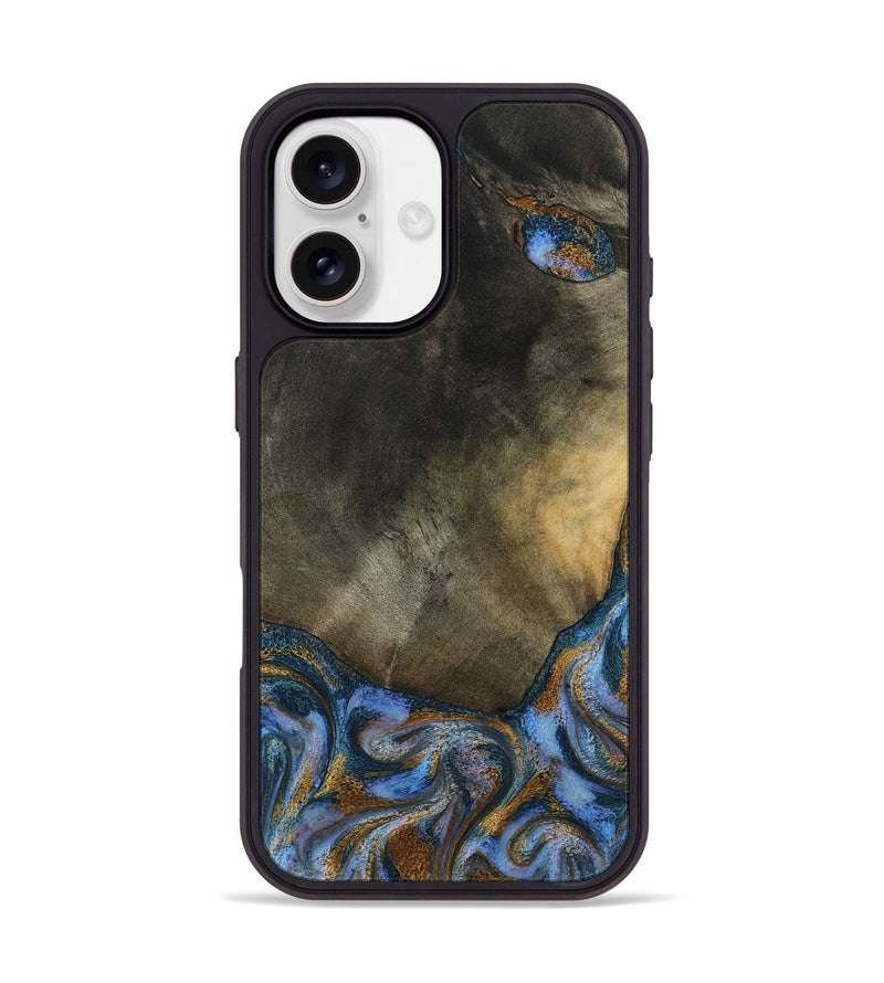 iPhone 17 Wood Phone Case - Stephen (Teal & Gold, 794138)