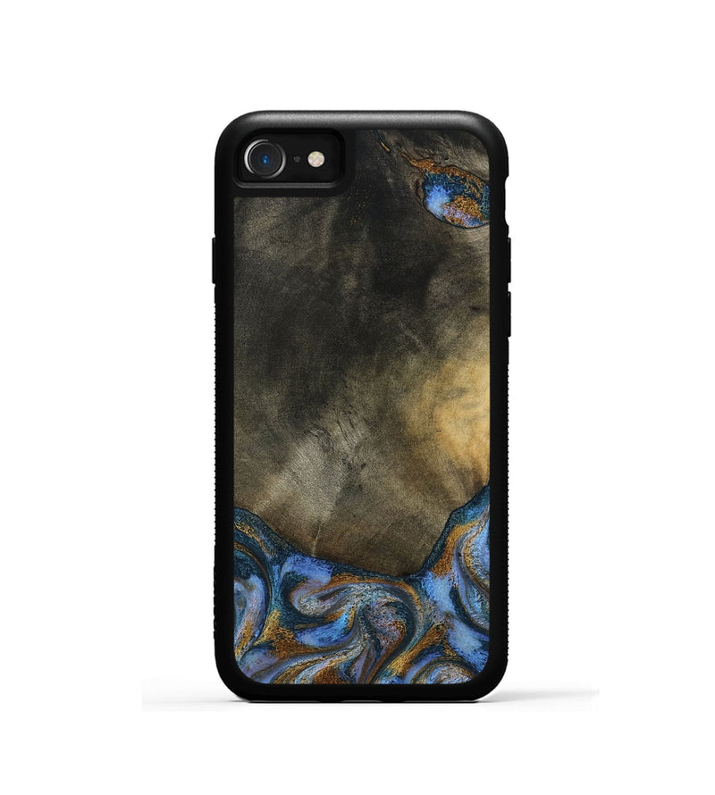 iPhone SE Wood Phone Case - Stephen (Teal & Gold, 794138)