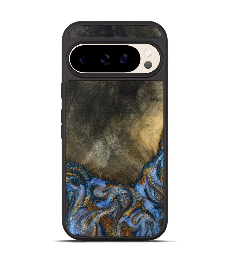 Pixel 10 Wood Phone Case - Stephen (Teal & Gold, 794138)