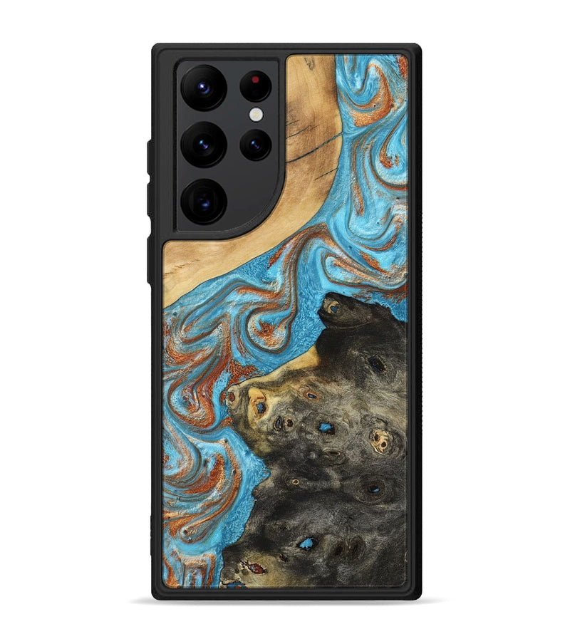 Galaxy S22 Ultra Wood Phone Case - Cody (Teal & Gold, 794154)