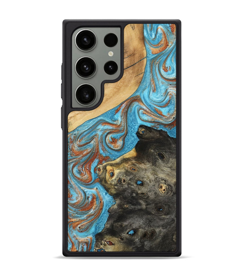 Galaxy S24 Ultra Wood Phone Case - Cody (Teal & Gold, 794154)