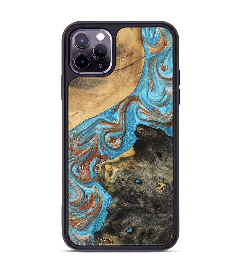 iPhone 11 Pro Max Wood Phone Case - Cody (Teal & Gold, 794154)