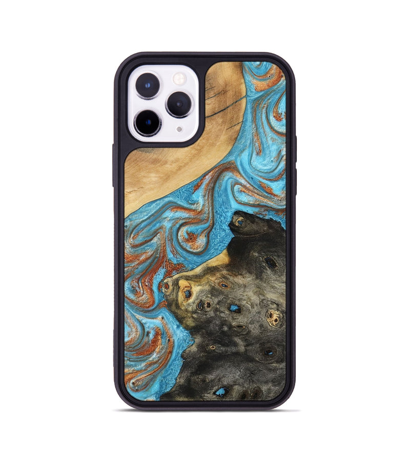 iPhone 11 Pro Wood Phone Case - Cody (Teal & Gold, 794154)