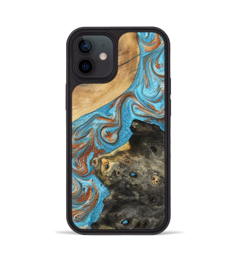 iPhone 12 Wood Phone Case - Cody (Teal & Gold, 794154)