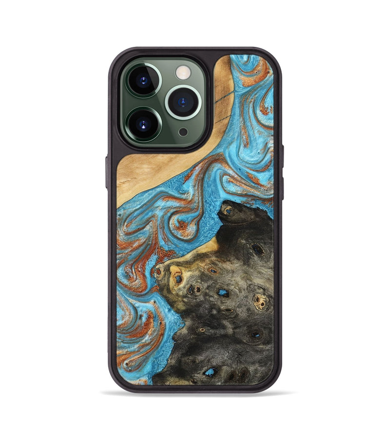 iPhone 13 Pro Wood Phone Case - Cody (Teal & Gold, 794154)