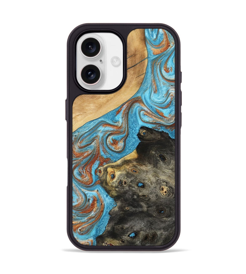 iPhone 17 Wood Phone Case - Cody (Teal & Gold, 794154)