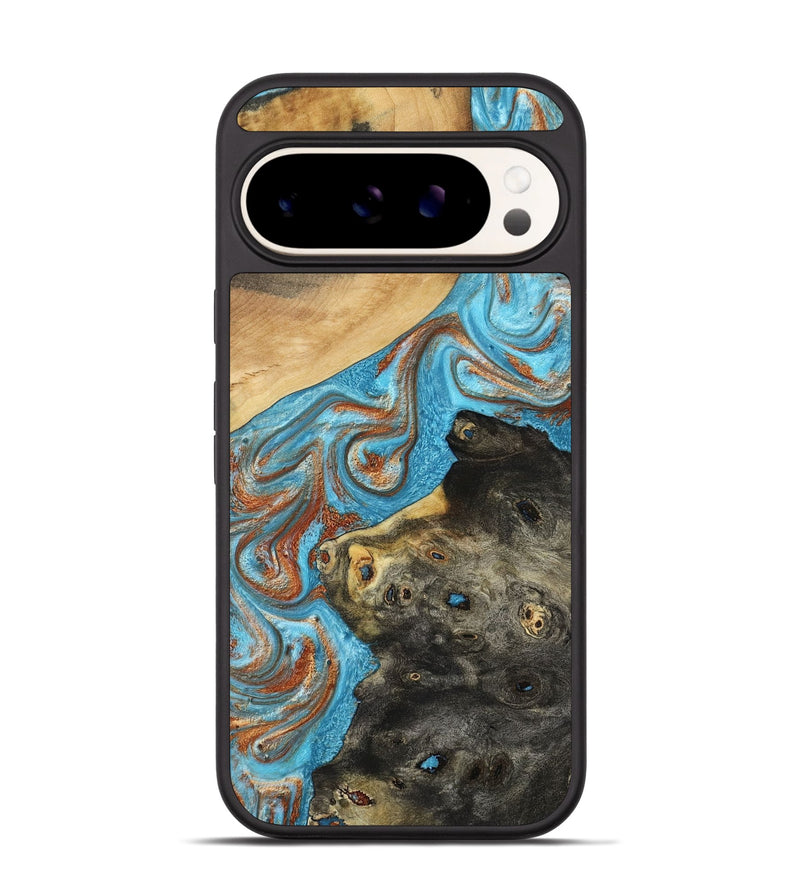 Pixel 9 Wood Phone Case - Cody (Teal & Gold, 794154)