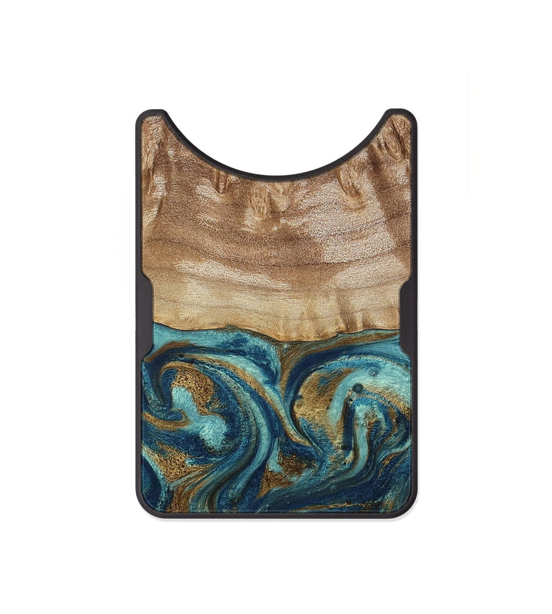 Alloy Wood Wallet - Zakary (Teal & Gold, 794161)