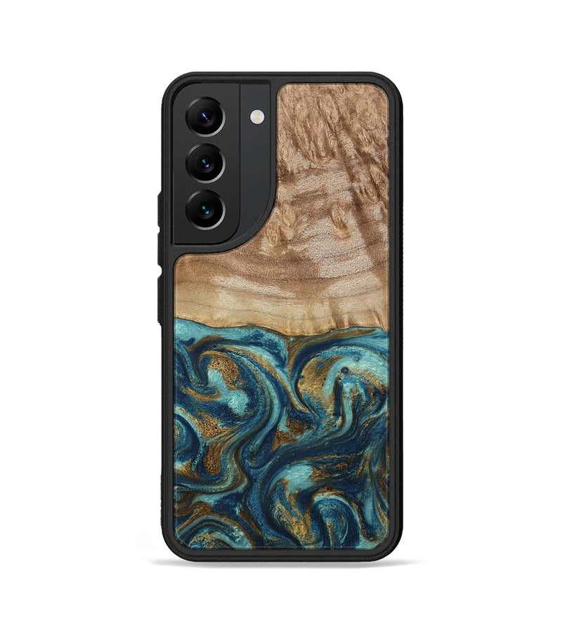 Galaxy S22 Wood Phone Case - Zakary (Teal & Gold, 794161)