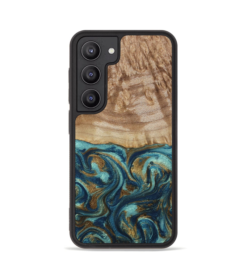 Galaxy S23 Wood Phone Case - Zakary (Teal & Gold, 794161)