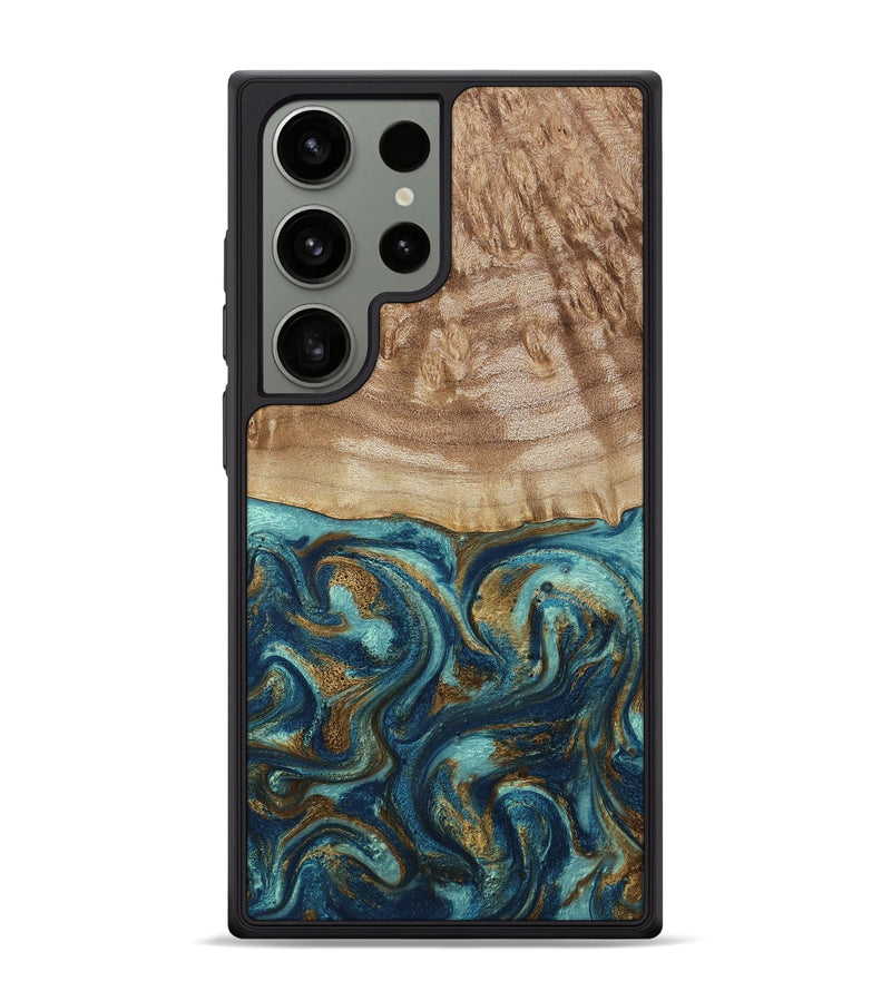 Galaxy S24 Ultra Wood Phone Case - Zakary (Teal & Gold, 794161)