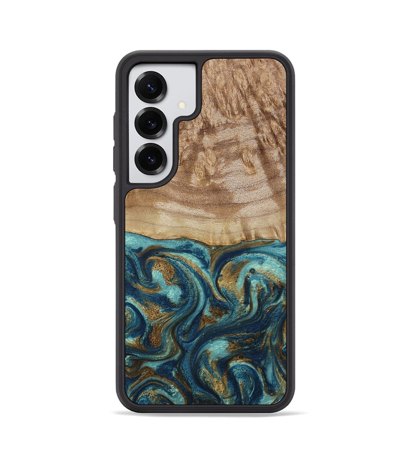 Galaxy S25 Wood Phone Case - Zakary (Teal & Gold, 794161)