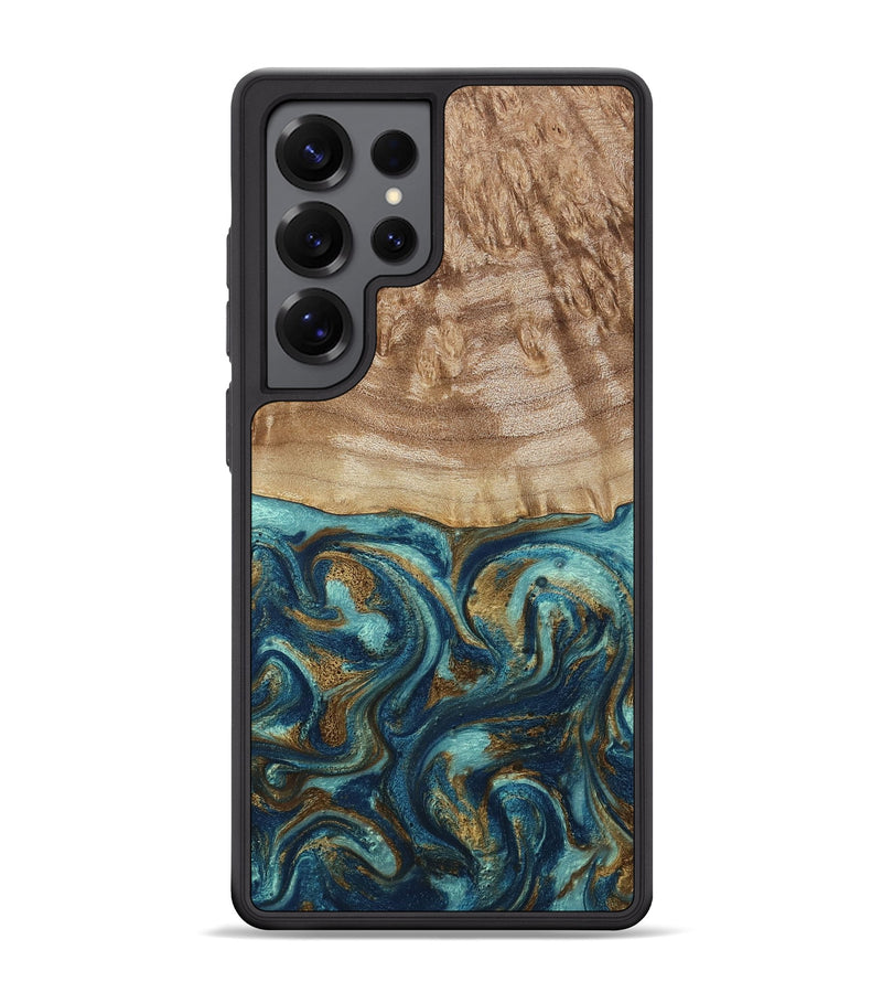 Galaxy S25 Ultra Wood Phone Case - Zakary (Teal & Gold, 794161)