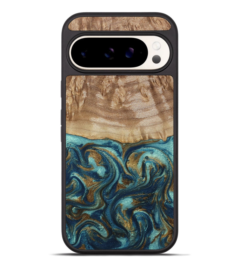 Pixel 9 Pro XL Wood Phone Case - Zakary (Teal & Gold, 794161)