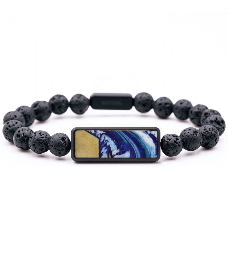 Lava Bead Wood Bracelet - Douglas (Blue, 794237)