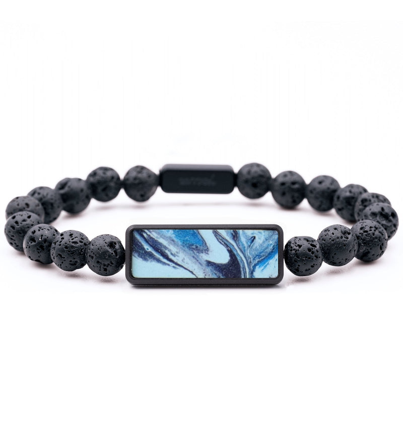 Lava Bead ResinArt Bracelet - Alexus (Blue, 794255)