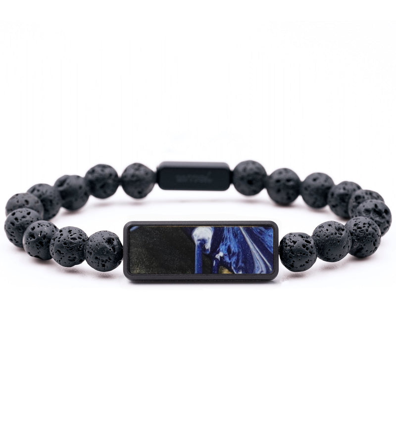Lava Bead Wood Bracelet - Benjamin (Blue, 794258)