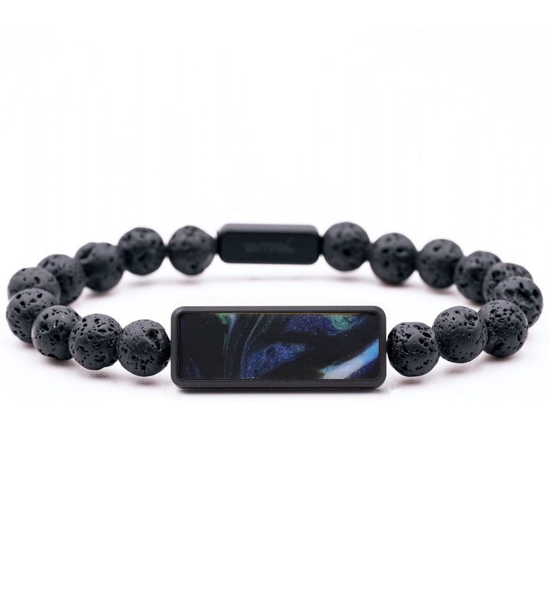 Lava Bead ResinArt Bracelet - Katlyn (Blue, 794263)
