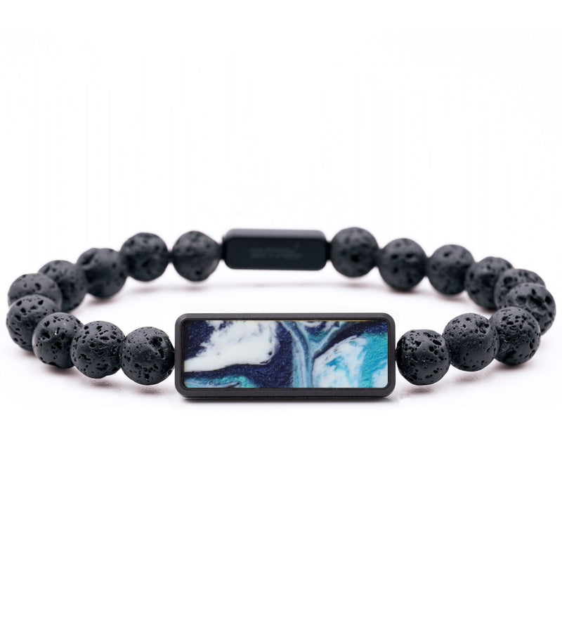 Lava Bead ResinArt Bracelet - Juliana (Blue, 794267)