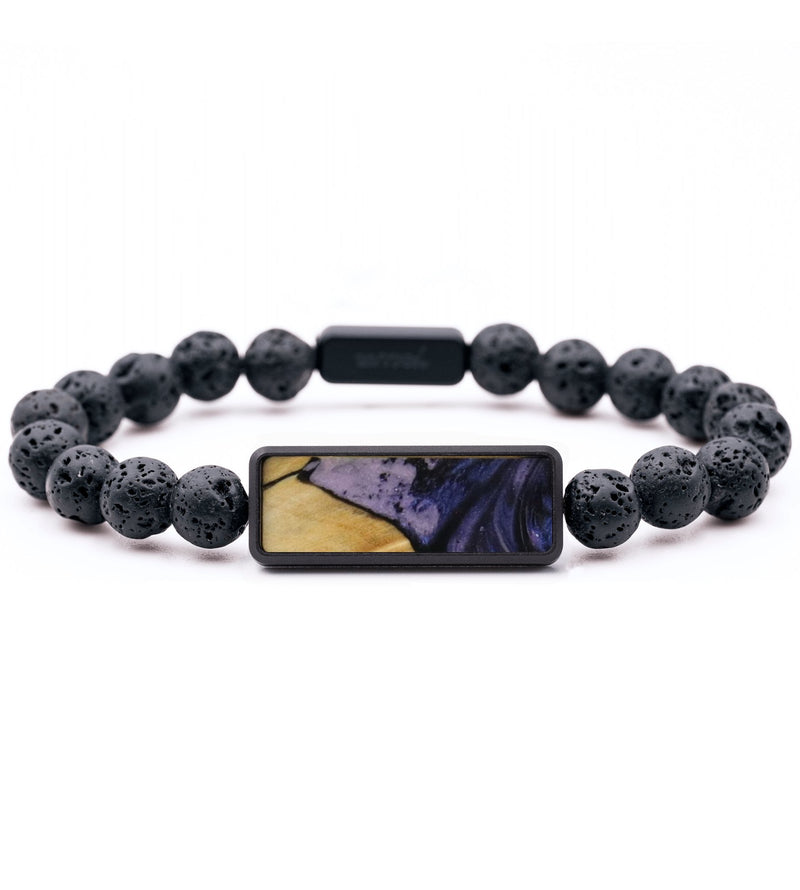 Lava Bead Wood Bracelet - Brooke (Purple, 794287)