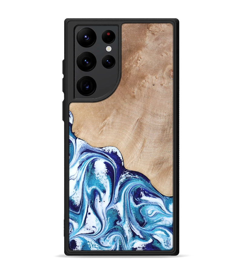 Galaxy S22 Ultra Wood Phone Case - Pink (Blue, 794387)