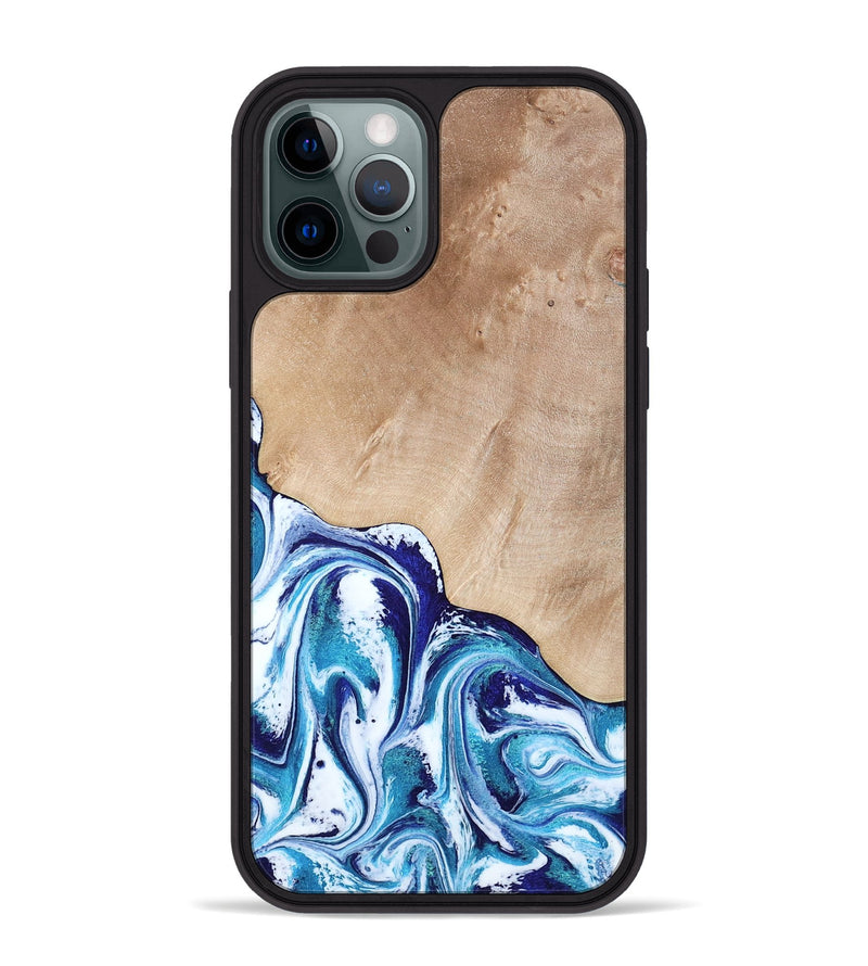 iPhone 12 Pro Max Wood Phone Case - Pink (Blue, 794387)