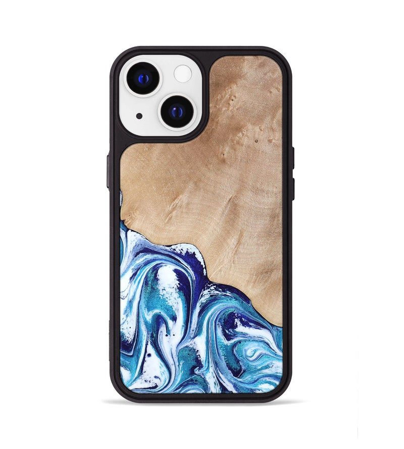 iPhone 13 Wood Phone Case - Pink (Blue, 794387)