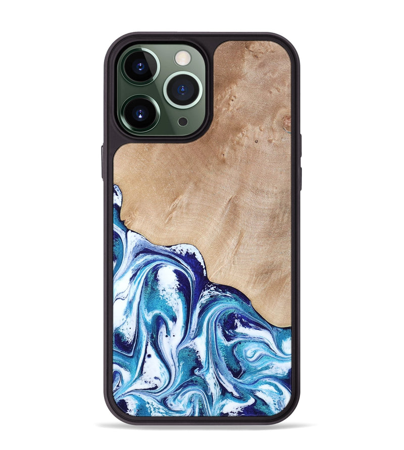 iPhone 13 Pro Max Wood Phone Case - Pink (Blue, 794387)
