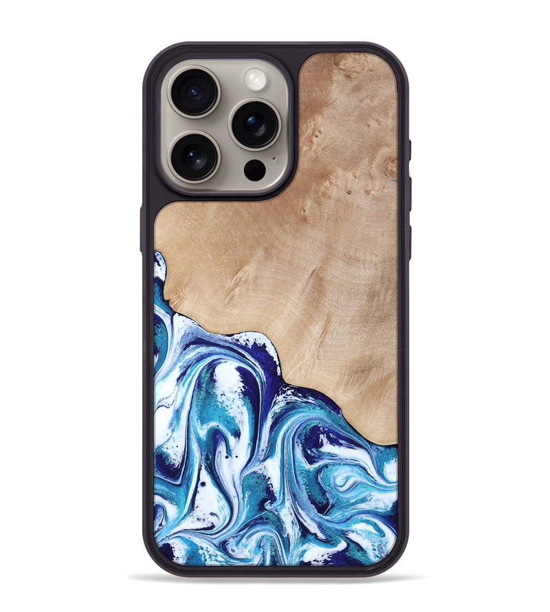 iPhone 15 Pro Max Wood Phone Case - Pink (Blue, 794387)