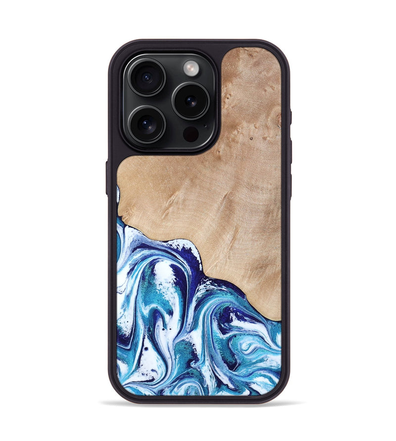 iPhone 15 Pro Wood Phone Case - Pink (Blue, 794387)