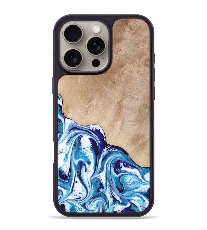 iPhone 16 Pro Max Wood Phone Case - Pink (Blue, 794387)