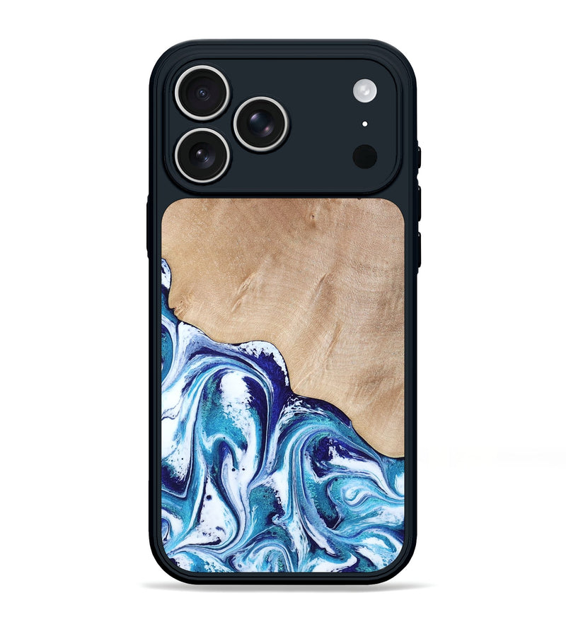 iPhone 17 Pro Max Wood Phone Case - Pink (Blue, 794387)