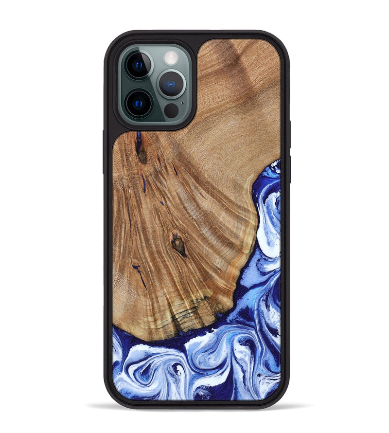 iPhone 12 Pro Max Wood Phone Case - Corine (Blue, 794393)