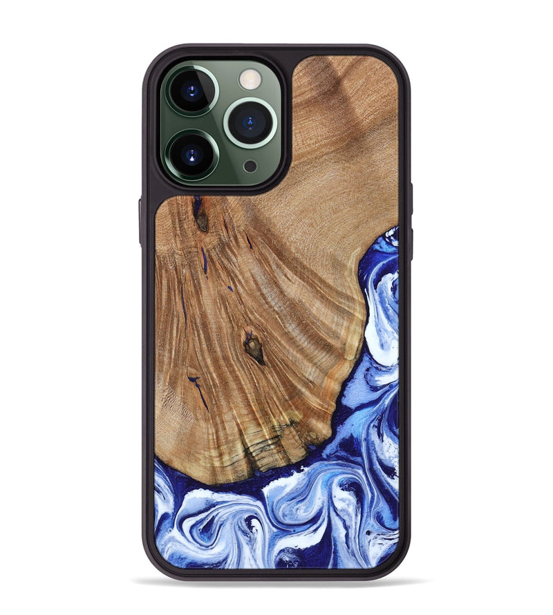 iPhone 13 Pro Max Wood Phone Case - Corine (Blue, 794393)