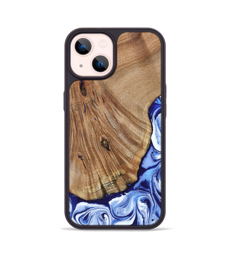 iPhone 14 Wood Phone Case - Corine (Blue, 794393)