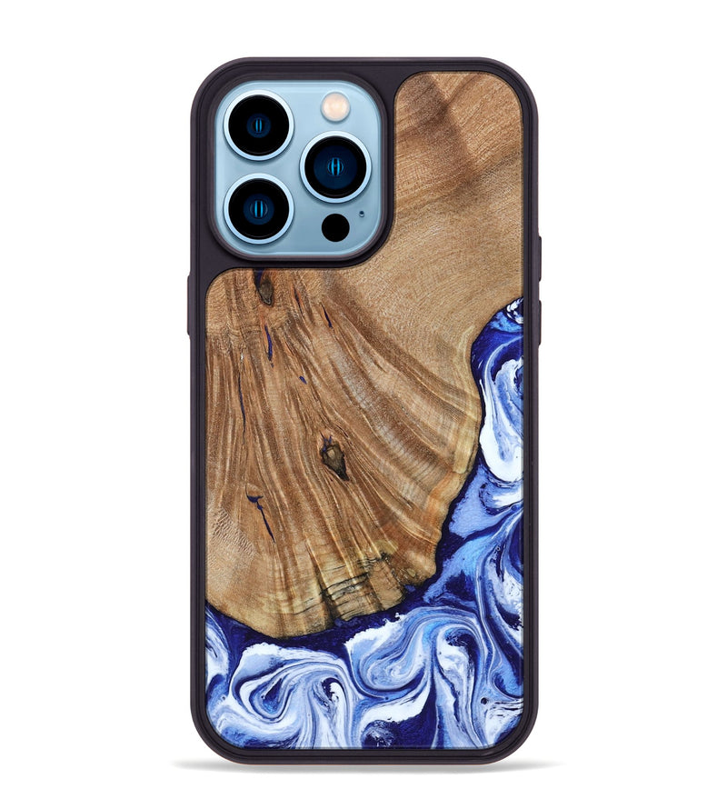 iPhone 14 Pro Max Wood Phone Case - Corine (Blue, 794393)
