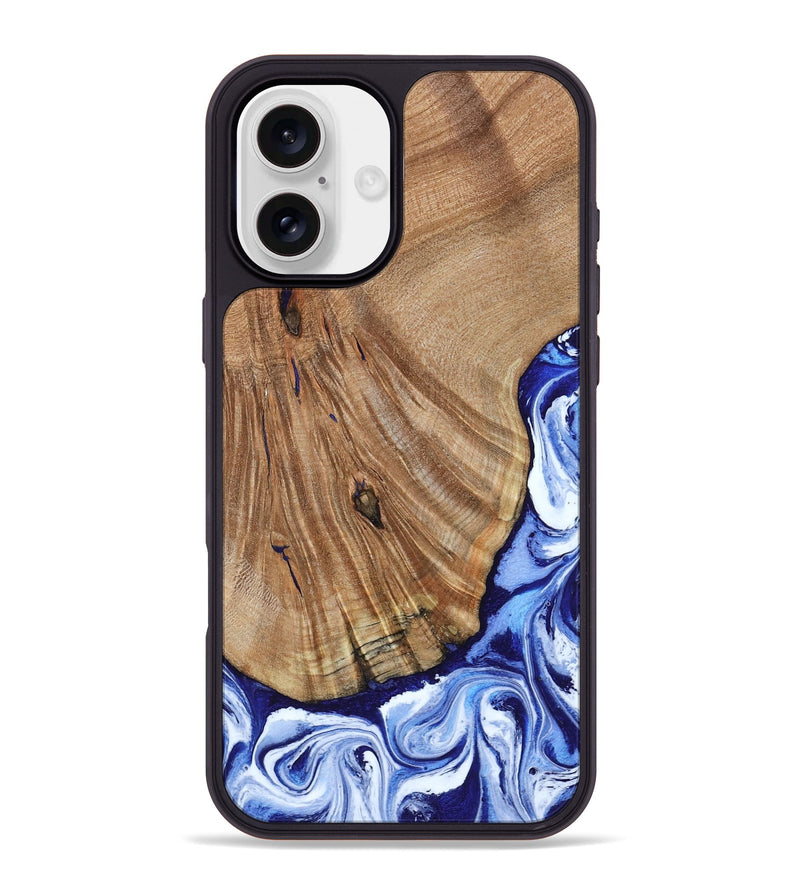 iPhone 16 Plus Wood Phone Case - Corine (Blue, 794393)