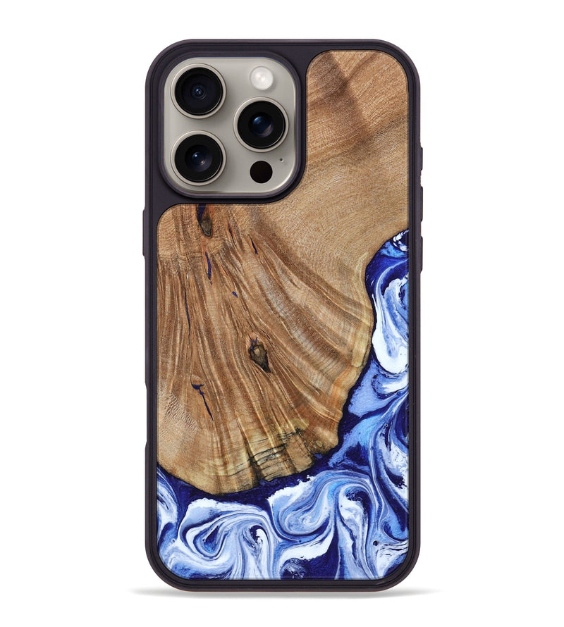 iPhone 16 Pro Max Wood Phone Case - Corine (Blue, 794393)