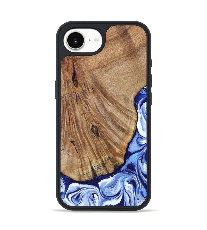 iPhone 16e Wood Phone Case - Corine (Blue, 794393)