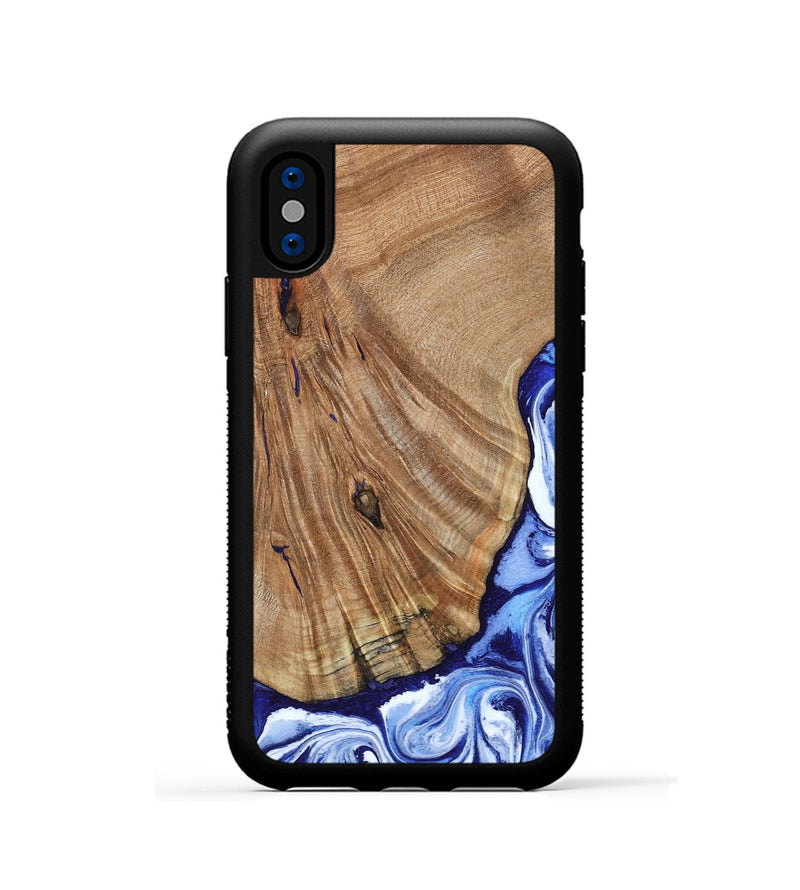 iPhone Xs Wood Phone Case - Corine (Blue, 794393)