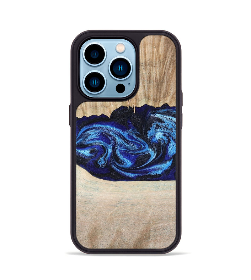 iPhone 14 Pro Wood Phone Case - Muriel (Blue, 794396)