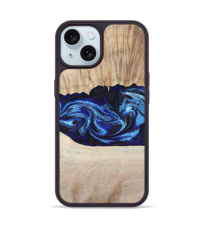 iPhone 15 Wood Phone Case - Muriel (Blue, 794396)