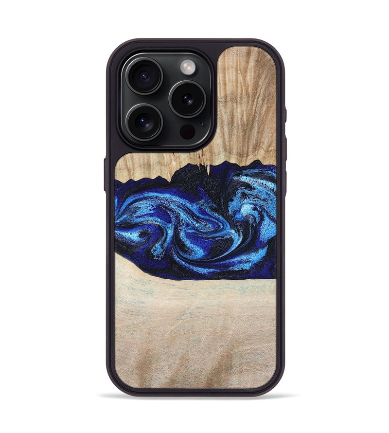 iPhone 15 Pro Wood Phone Case - Muriel (Blue, 794396)