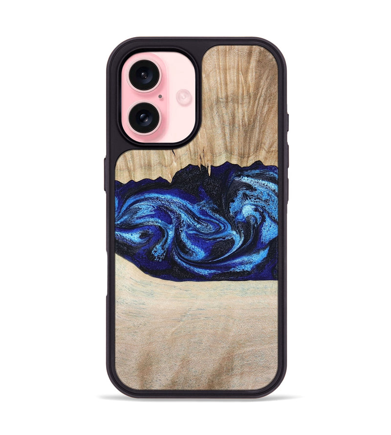iPhone 16 Wood Phone Case - Muriel (Blue, 794396)
