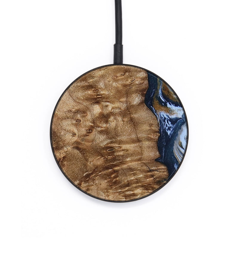 Circle Wood Wireless Charger - Janeen (Teal & Gold, 794483)