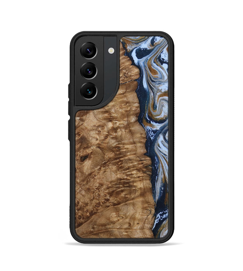 Galaxy S22 Wood Phone Case - Janeen (Teal & Gold, 794483)